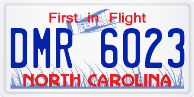 NC license plate DMR6023