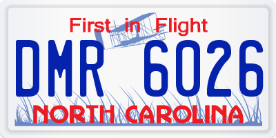 NC license plate DMR6026