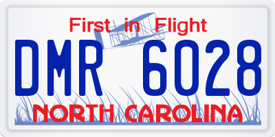NC license plate DMR6028