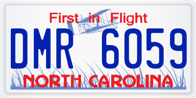 NC license plate DMR6059
