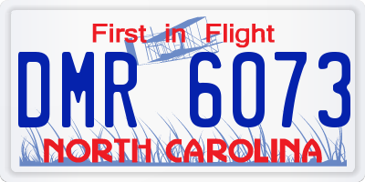 NC license plate DMR6073
