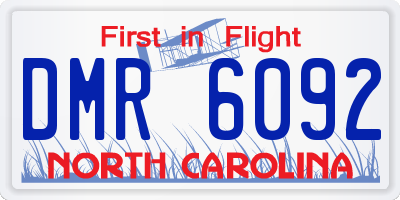 NC license plate DMR6092