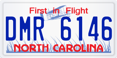 NC license plate DMR6146