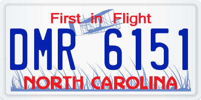 NC license plate DMR6151