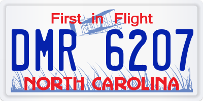 NC license plate DMR6207