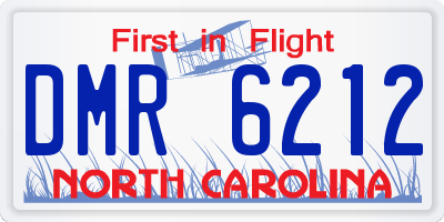 NC license plate DMR6212