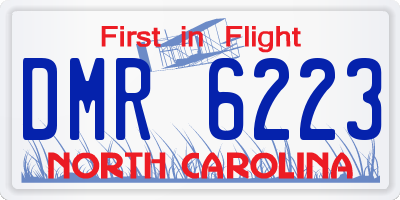 NC license plate DMR6223