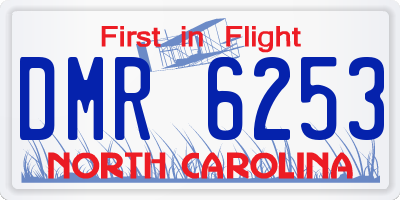 NC license plate DMR6253