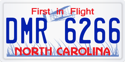 NC license plate DMR6266