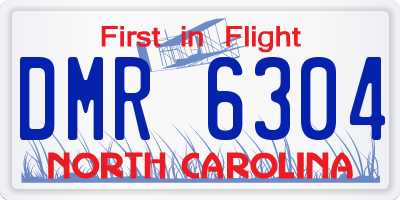 NC license plate DMR6304