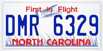 NC license plate DMR6329