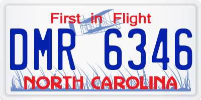 NC license plate DMR6346