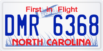 NC license plate DMR6368