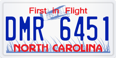 NC license plate DMR6451