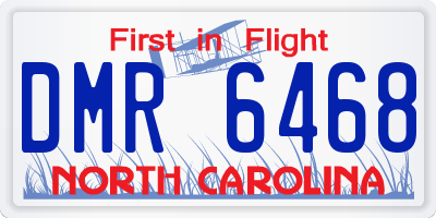 NC license plate DMR6468