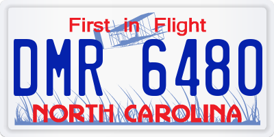 NC license plate DMR6480
