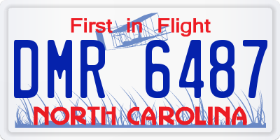 NC license plate DMR6487