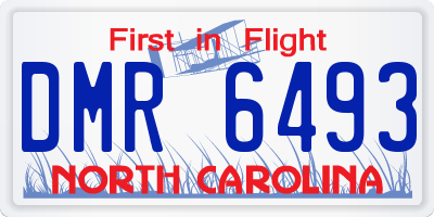 NC license plate DMR6493