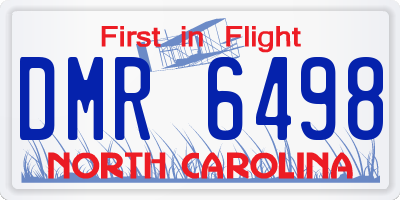 NC license plate DMR6498