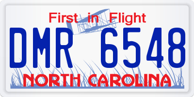 NC license plate DMR6548