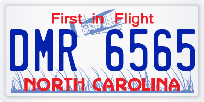 NC license plate DMR6565