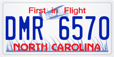 NC license plate DMR6570