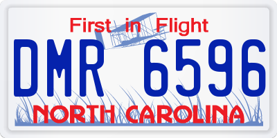 NC license plate DMR6596