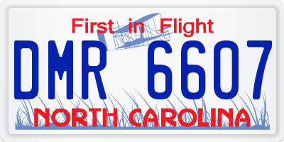 NC license plate DMR6607