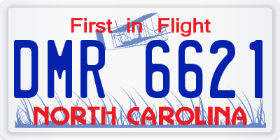 NC license plate DMR6621