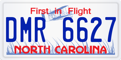 NC license plate DMR6627