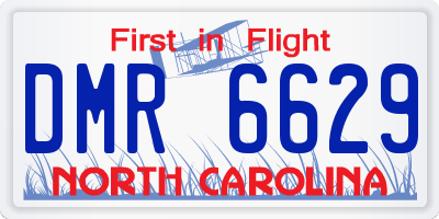 NC license plate DMR6629