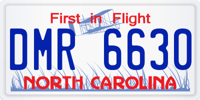 NC license plate DMR6630