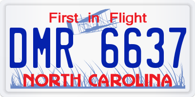 NC license plate DMR6637