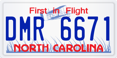 NC license plate DMR6671