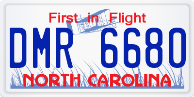 NC license plate DMR6680