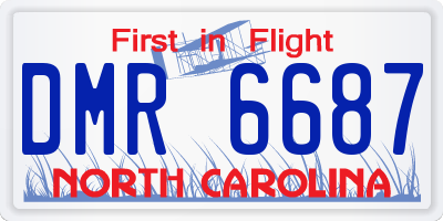 NC license plate DMR6687
