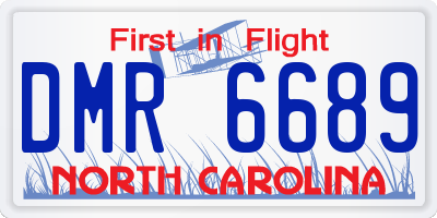 NC license plate DMR6689