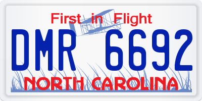 NC license plate DMR6692