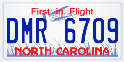 NC license plate DMR6709