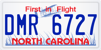 NC license plate DMR6727