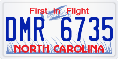 NC license plate DMR6735