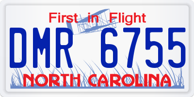 NC license plate DMR6755