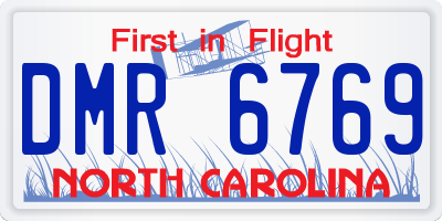 NC license plate DMR6769