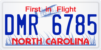 NC license plate DMR6785