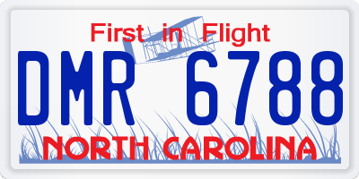 NC license plate DMR6788