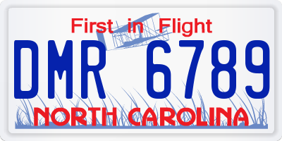 NC license plate DMR6789