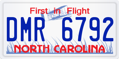 NC license plate DMR6792