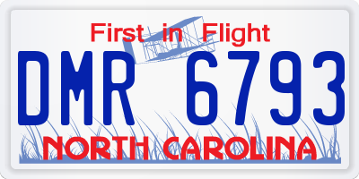 NC license plate DMR6793