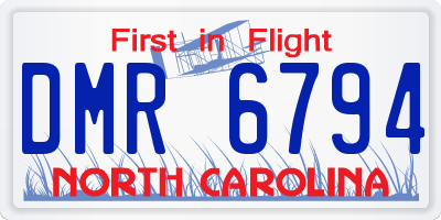 NC license plate DMR6794
