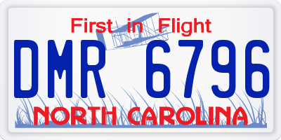 NC license plate DMR6796